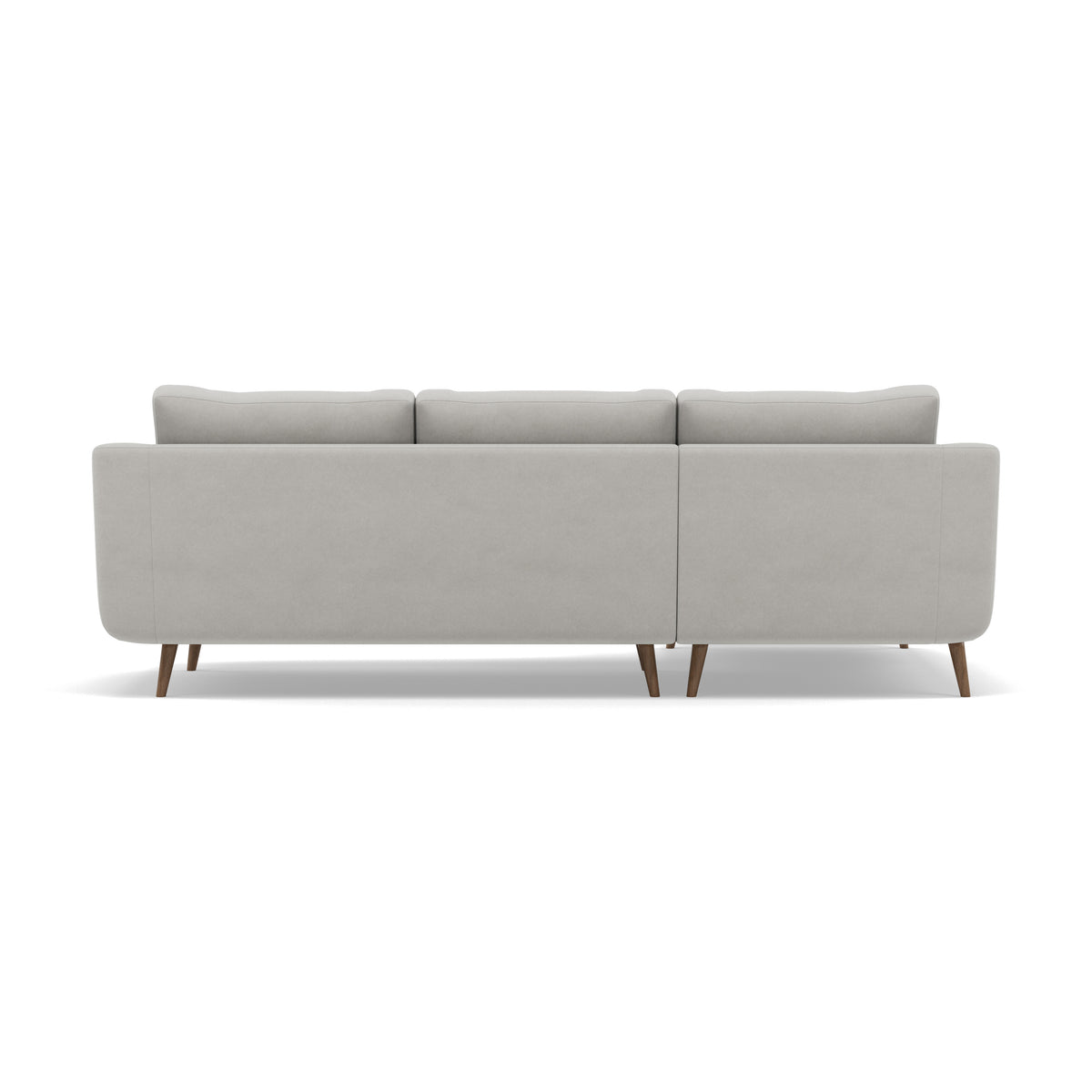 Phoebe Large Chaise Sofa - Large Chaise Sofa LHF Standard Back Grade B - Left Hand Facing — Plush Velvet Silver / Weathered Oak, gallery image 2