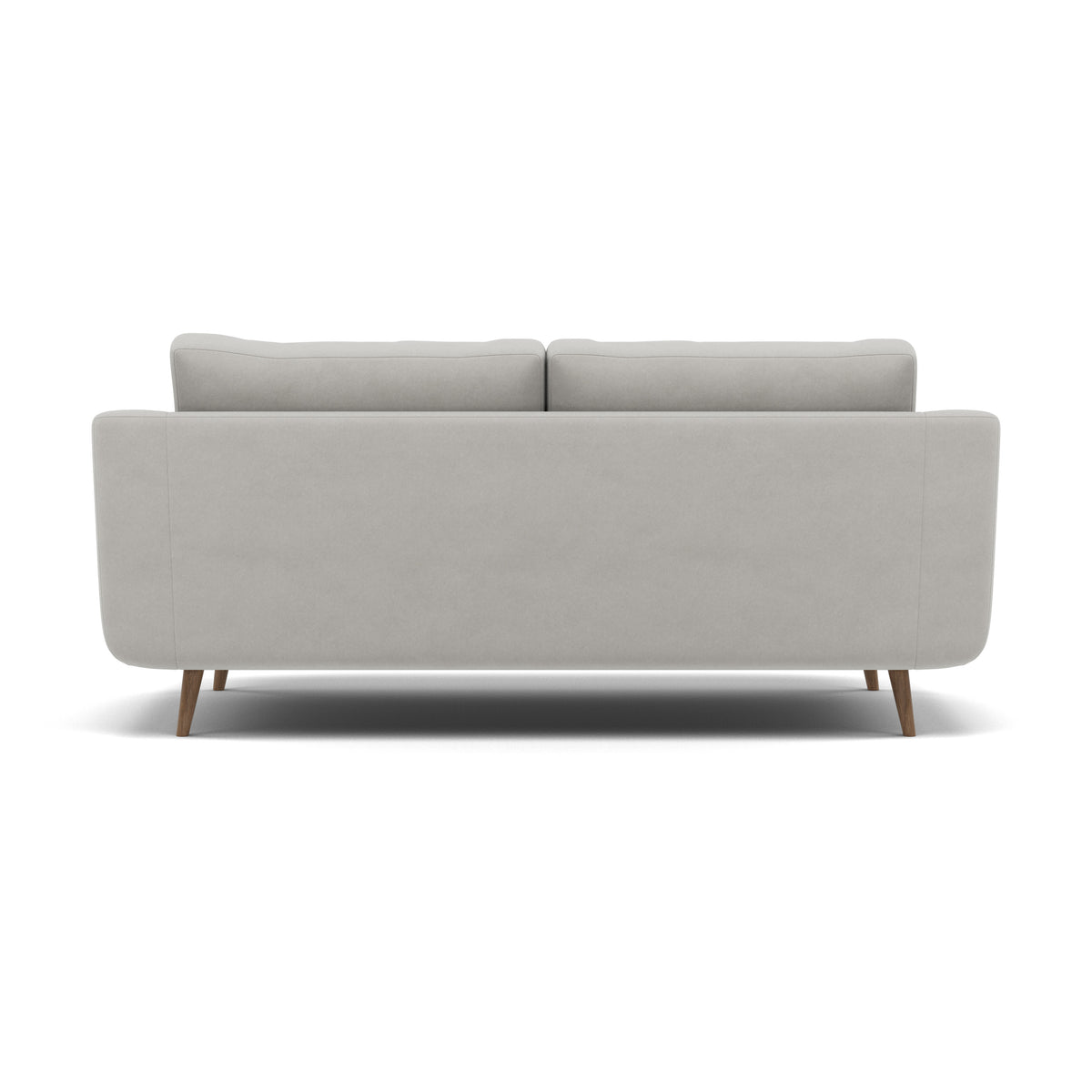 Phoebe 3 Seater Sofa - Large Sofa Standard Back Grade B — Plush Velvet Silver / Weathered Oak, gallery image 2