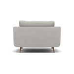 Phoebe Loveseat - Snuggler Chair Grade B — Plush Velvet Silver / Weathered Oak, gallery image 2