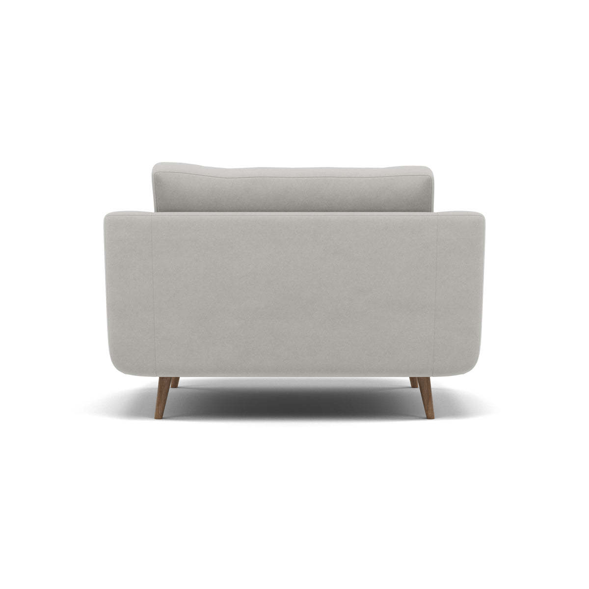 Phoebe Loveseat - Snuggler Chair Grade B — Plush Velvet Silver / Weathered Oak, gallery image 2