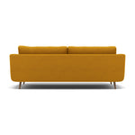 Phoebe 4 Seater Sofa - Extra Large Sofa Standard Back Grade B — Plush Velvet Turmeric / Weathered Oak, gallery image 2