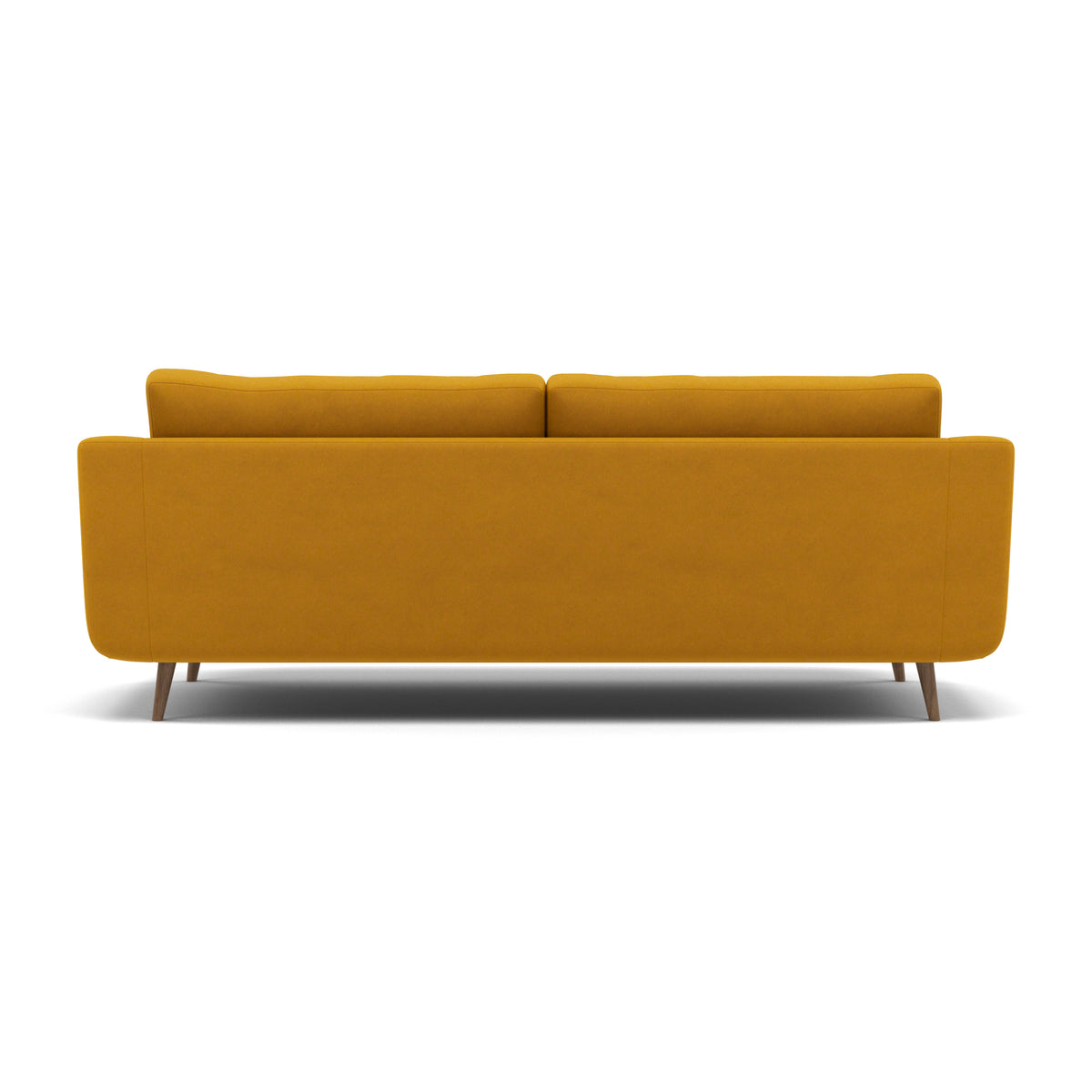 Phoebe 4 Seater Sofa - Extra Large Sofa Standard Back Grade B — Plush Velvet Turmeric / Weathered Oak, gallery image 2