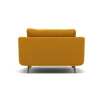 Phoebe Loveseat - Snuggler Chair Grade B — Plush Velvet Turmeric / Weathered Oak, gallery image 2