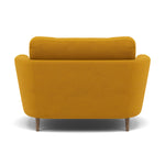 Phoebe Oval Loveseat - Oval Cuddler Grade B — Plush Velvet Turmeric / Weathered Oak, gallery image 2