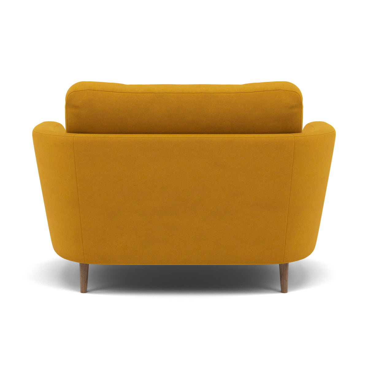 Phoebe Oval Loveseat - Oval Cuddler Grade B — Plush Velvet Turmeric / Weathered Oak, gallery image 2