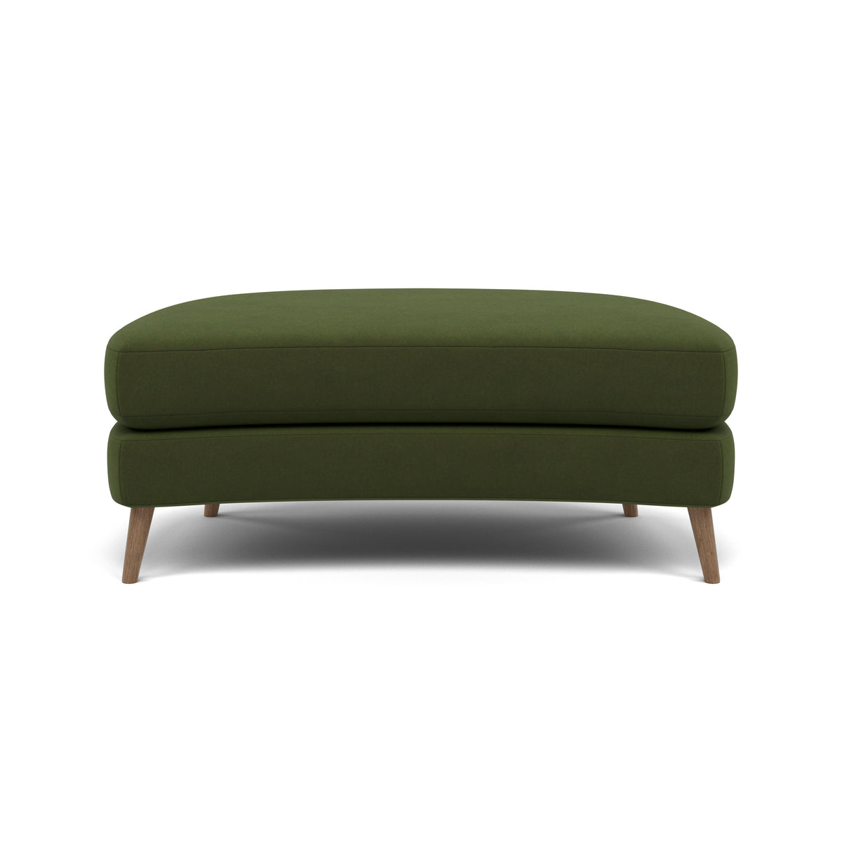 Phoebe Oval Footstool - Oval Cuddler Stool Grade B — Plush Velvet Vine / Weathered Oak, gallery image 2