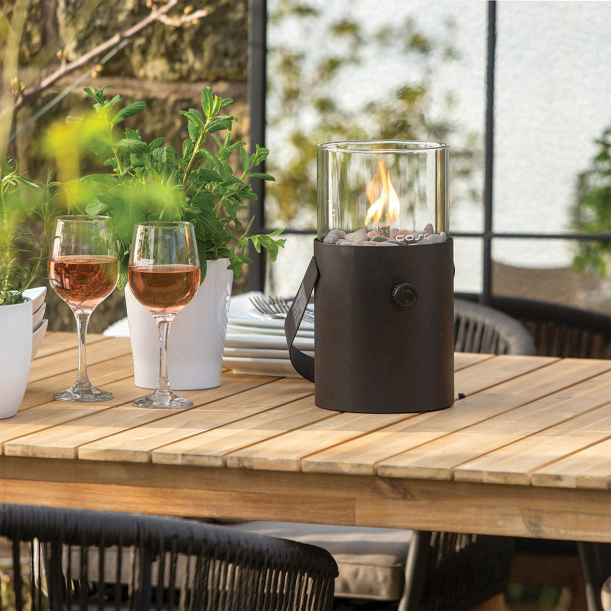 Cosiscoop Black Fire Lantern Sterling Home 1
