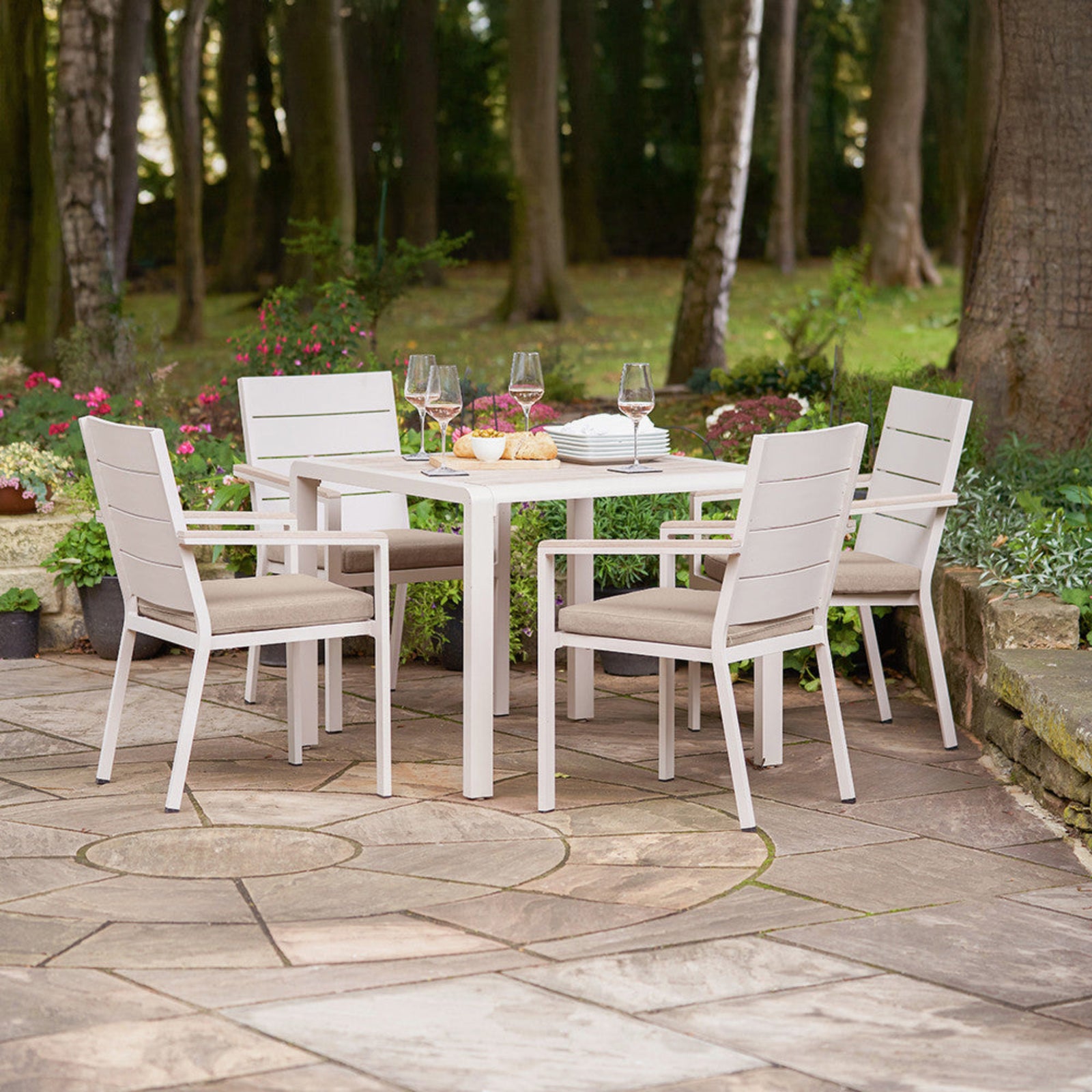 Aruba Outdoor 4 Seater Dining Set - Aruba 4 Seat Dining Set Dining Sets Sterling Home 1