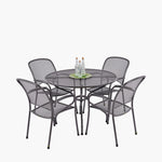 Carlo Round 4 Seater Dining Set - Carlo 4 Seat Dining Set Sterling Home 2