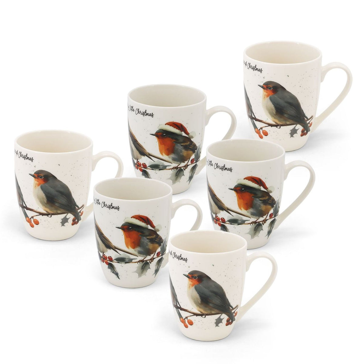 Christmas Robin Set Of 6 Mugs - Christmas Robin S/6 Mugs Sterling Home 2