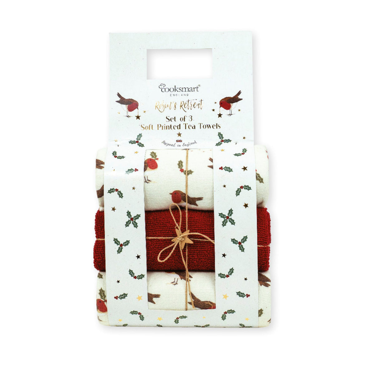 Robin Retreat 3 Pack Printed Soft Terry Tea Towel - Robin Retreat 3 Pack Printed Soft Terry Tea Towel Sterling Home 2