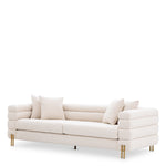 Eichholtz York 3 Seater Sofa Boucle Cream With Brushed Brass Legs - 3 Seater Sofa Boucle Cream 3 Seater Sofas Sterling Home 1
