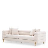 Eichholtz York 3 Seater Sofa Boucle Cream With Brushed Brass Legs