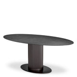Eichholtz Volterra Oval Dining Table Bronze Finish Grey Ceramic Top