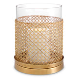 Eichholtz Zimmerman Large Hurricane Natural Rattan Vintage Brass Finish