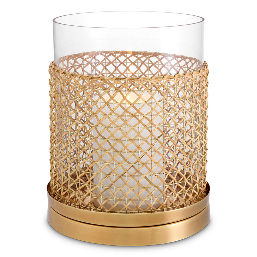 Eichholtz Zimmerman Large Hurricane Natural Rattan Vintage Brass Finish - Zimmerman L Hurricane Natural Rattan Vintage Brass Finish Accessories Sterling Home 1