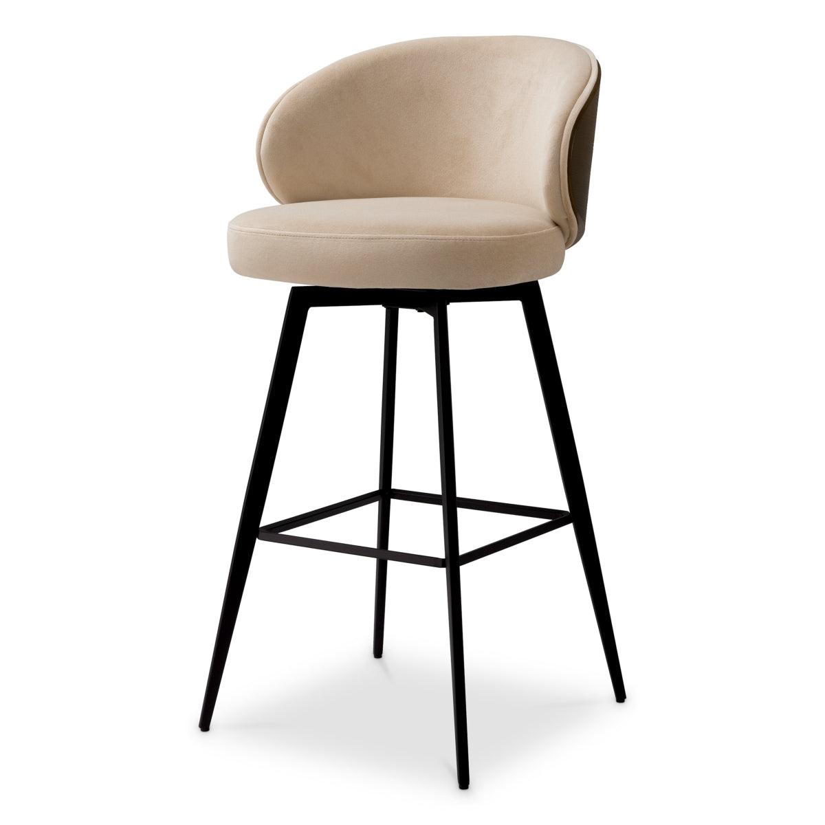 Eichholtz Swivel Bar Stool Sabino Beige Walnut Finish Back - Swivel Bar Stool Sabino Beige Walnut Finish Back Dining Chair Sterling Home 1