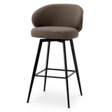Eichholtz Camerota Swivel Bar Stool Scalea Grey Black Wooden Back