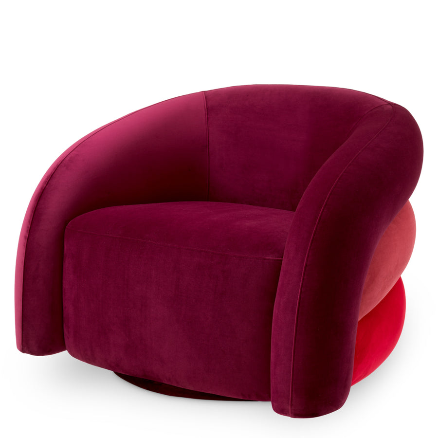 Eichholtz Novelle Swivel Chair Savona Bordeaux Red Velvet Savona Faded Red Velvet Savona Red Velve - Swivel Chair Savona Bordeaux Red Velvet Savona Faded Red Velvet Savona Red Velvet Sterling Home 1