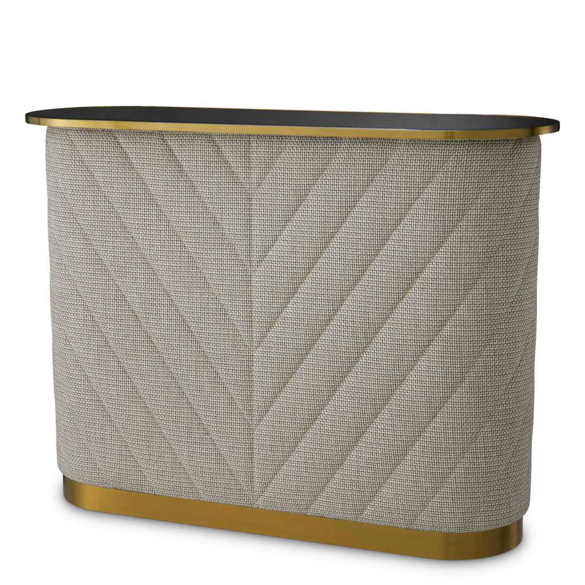 Eichholtz Matthew Bar Forrester Off-White Black Beveled Glass Brushed Brass Finish - Bar Forrester Off-White Black Beveled Glass Brushed Brass Finish Tables Sterling Home 1