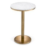 Eichholtz Tavolara Side Table Vintage Brass Finish White Marble Top - Side Table Vintage Brass Finish White Marble Top Side Tables Sterling Home 1