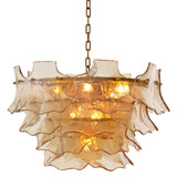 Eichholtz Clarendon Chandelier Antique Brass And Champagne Coloured Glass