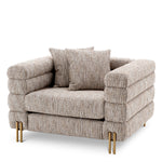 Eichholtz York Armchair Mademoiselle Beige Brushed Brass Legs - Armchair Mademoiselle Beige Armchairs Sterling Home 1
