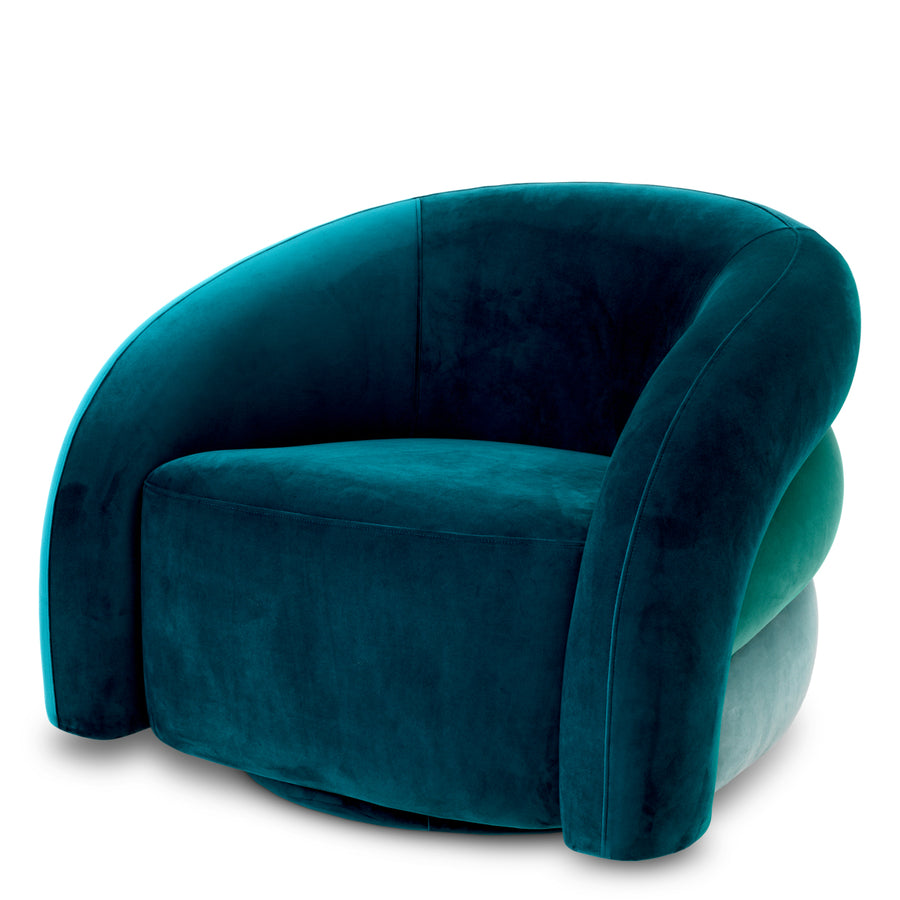 Eichholtz Novelle Swivel Chair Savona Sea Green Velvet Savona Turquoise Velvet Savona Blue Velvet - Swivel Chair Savona Sea Green Velvet Savona Turquoise Velvet Savona Blue Velvet Armchairs Sterling Home 1