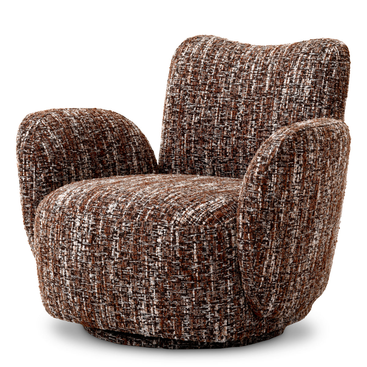 Eichholtz Merida Swivel Chair Boucle Sonata Red - Swivel Chair Boucle Sonata Red Armchairs Sterling Home 1