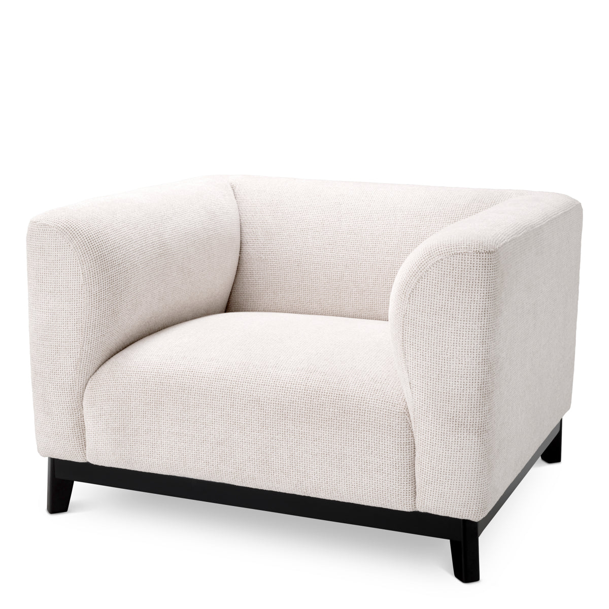 Eichholtz Corso Armchair Lyssa Off-White Black Base - Armchair Lyssa Off-White Armchairs Sterling Home 1