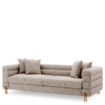 Eichholtz York 3 Seater Sofa Mademoiselle Beige Brushed Brass Legs - 3 Seater Sofa Mademoiselle Beige 3 Seater Sofas Sterling Home 1