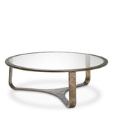 Eichholtz Coffee Table Bronze Finish Clear Glass Top