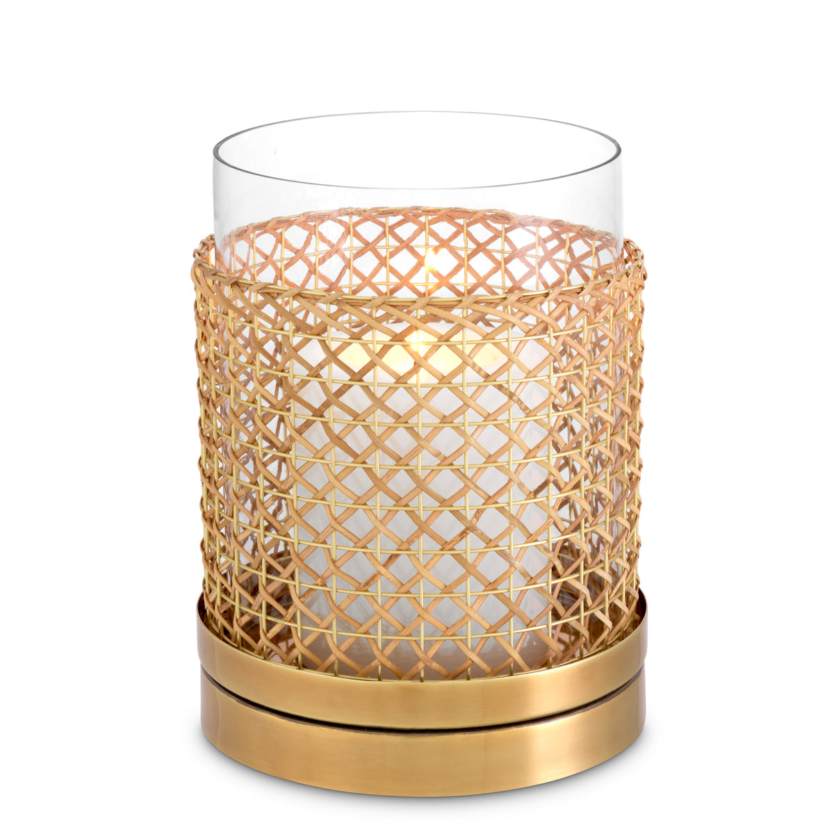 Eichholtz Zimmerman Small Hurricane Natural Rattan Vintage Brass Finish - Zimmerman S Hurricane Natural Rattan Vintage Brass Finish Accessories Sterling Home 1
