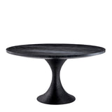 Eichholtz Melchior Round Dining Table Charcoal Oak Veneer / Bronze Finish