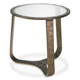 Eichholtz Cambronne Side Table Bronze Finish Clear Glass Top