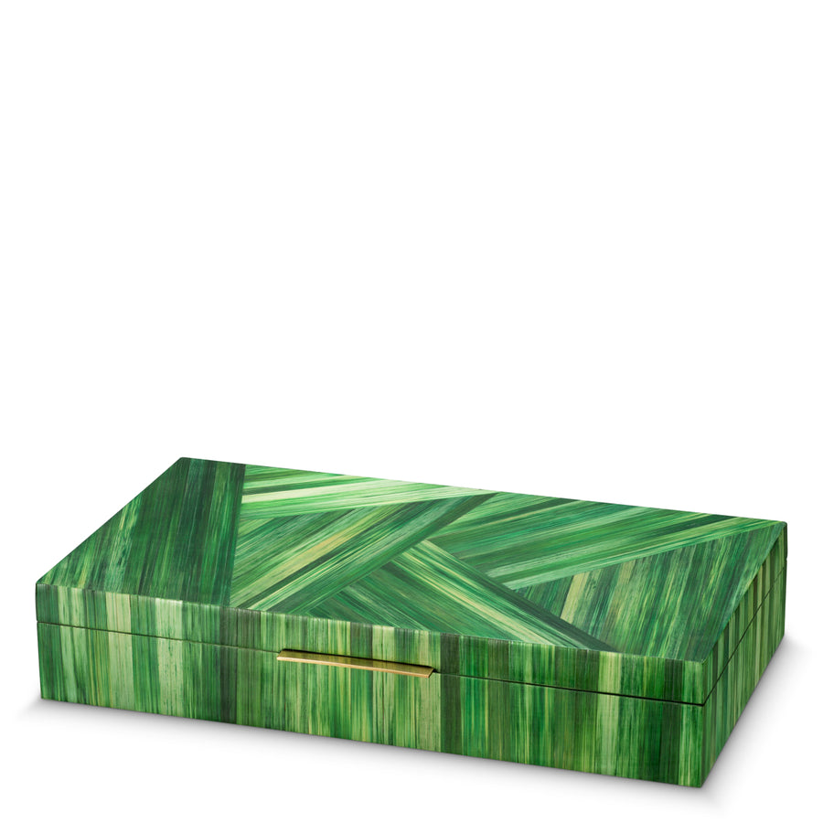 Eichholtz Harvard Box Straw Marquetry Green - Harvard Box Straw Marquetry Green Accessories Sterling Home 1