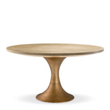 Eichholtz Melchior Round Dining Table Washed Oak Veneer / Brushed Brass Finish
