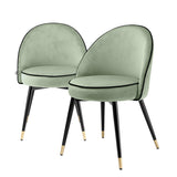 Eichholtz Cooper Dining Chair Savona Pistache Green Velvet Set Of 2
