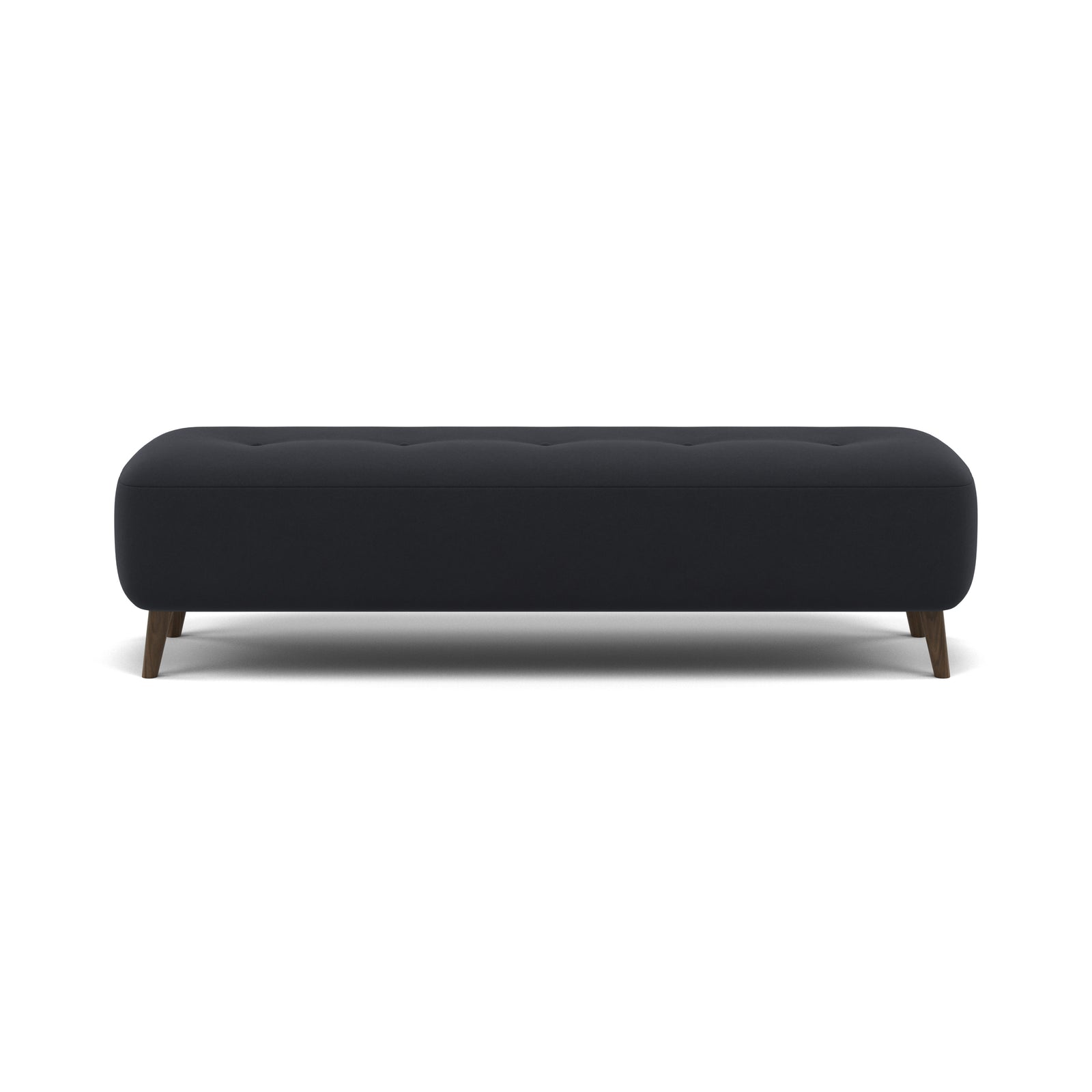 Phoebe Footstool - Medium Bench Stool Grade B Sterling Home 1 Plush Velvet Charcoal American Walnut