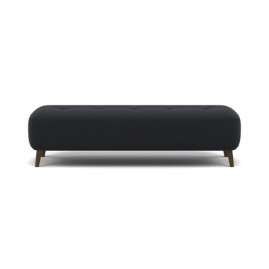 Phoebe Footstool - Medium Bench Stool Grade B Sterling Home 1 Plush Velvet Charcoal American Walnut