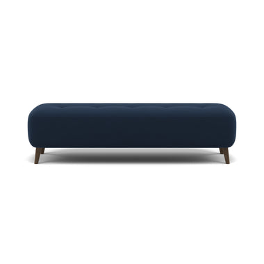 Phoebe Footstool - Medium Bench Stool Grade B Sterling Home 6 Plush Velvet Indigo American Walnut