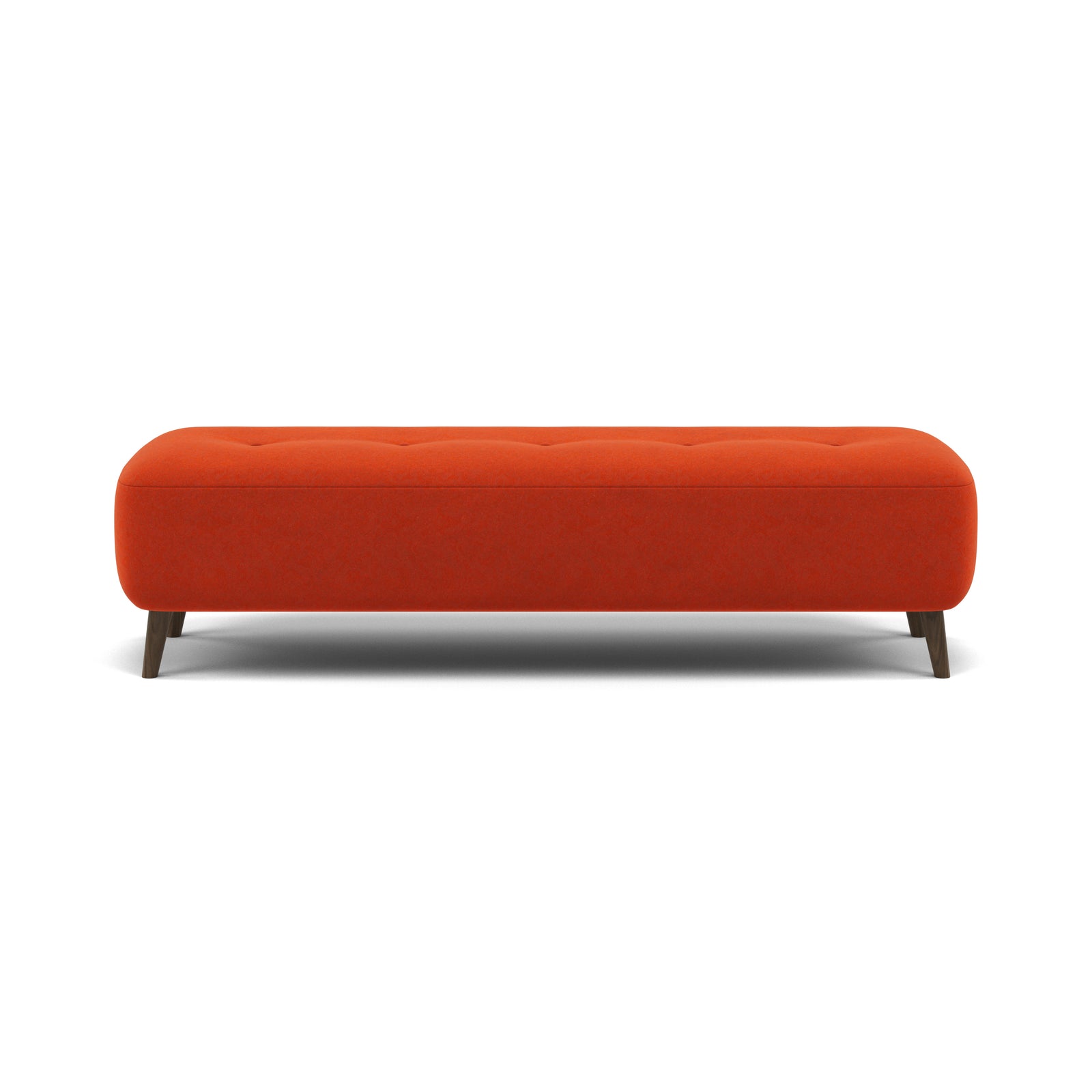 Phoebe Footstool - Medium Bench Stool Grade B Sterling Home 10 Plush Velvet Paprika American Walnut