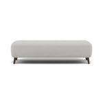 Phoebe Footstool - Medium Bench Stool Grade B Sterling Home 14 Plush Velvet Silver American Walnut