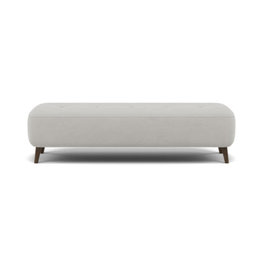 Phoebe Footstool - Medium Bench Stool Grade B Sterling Home 14 Plush Velvet Silver American Walnut