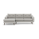 Phoebe Large Chaise Sofa - Large Chaise Sofa LHF Standard Back Grade B - Left Hand Facing Sterling Home 14 Plush Velvet Silver American Walnut