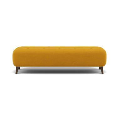 Phoebe Footstool - Medium Bench Stool Grade B Sterling Home 25 Plush Velvet Turmeric American Walnut