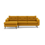 Phoebe Large Chaise Sofa - Large Chaise Sofa LHF Standard Back Grade B - Left Hand Facing Sterling Home 22 Plush Velvet Turmeric American Walnut