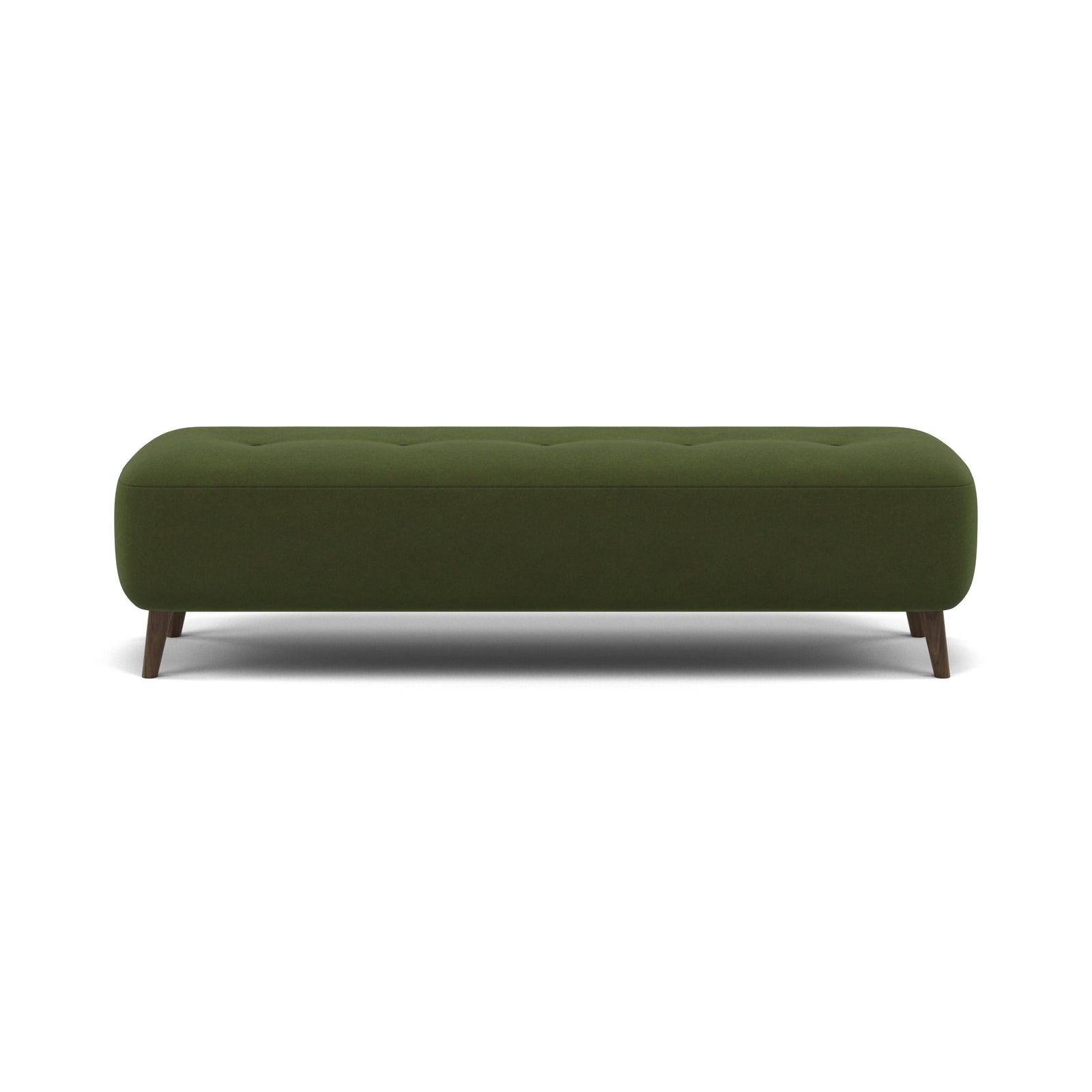 Phoebe Footstool - Medium Bench Stool Grade B Sterling Home 18 Plush Velvet Vine American Walnut