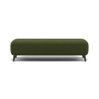 Phoebe Footstool - Medium Bench Stool Grade B Sterling Home 22 Plush Velvet Vine American Walnut