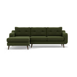 Phoebe Large Chaise Sofa - Large Chaise Sofa LHF Standard Back Grade B - Left Hand Facing Sterling Home 18 Plush Velvet Vine American Walnut